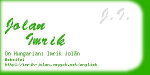 jolan imrik business card